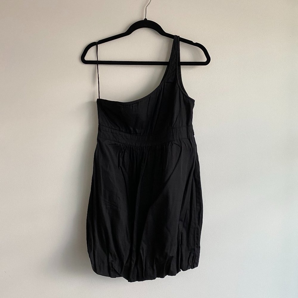 BERSHKA Black Single-Shoulder Mini Dress